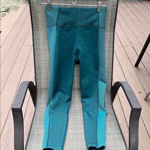 OFFLINE by Aerie Teal Textured Leggings with High-Rise Waistband